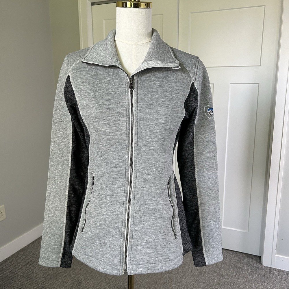 Kuhl Project Kestrel Jacket Women SMALL Poly Rayon Spandex Full Zip Grey EUC